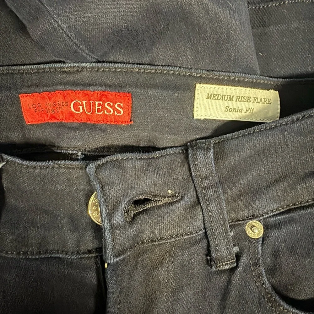 Guess Women's Dark Blue Flare Jeans - Picture 3 of 4
